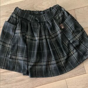 Plaid Mini Skirt in Black and Gray